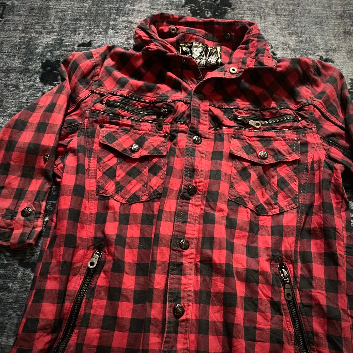 Check Hoodie Punk Jacket 상품이미지7