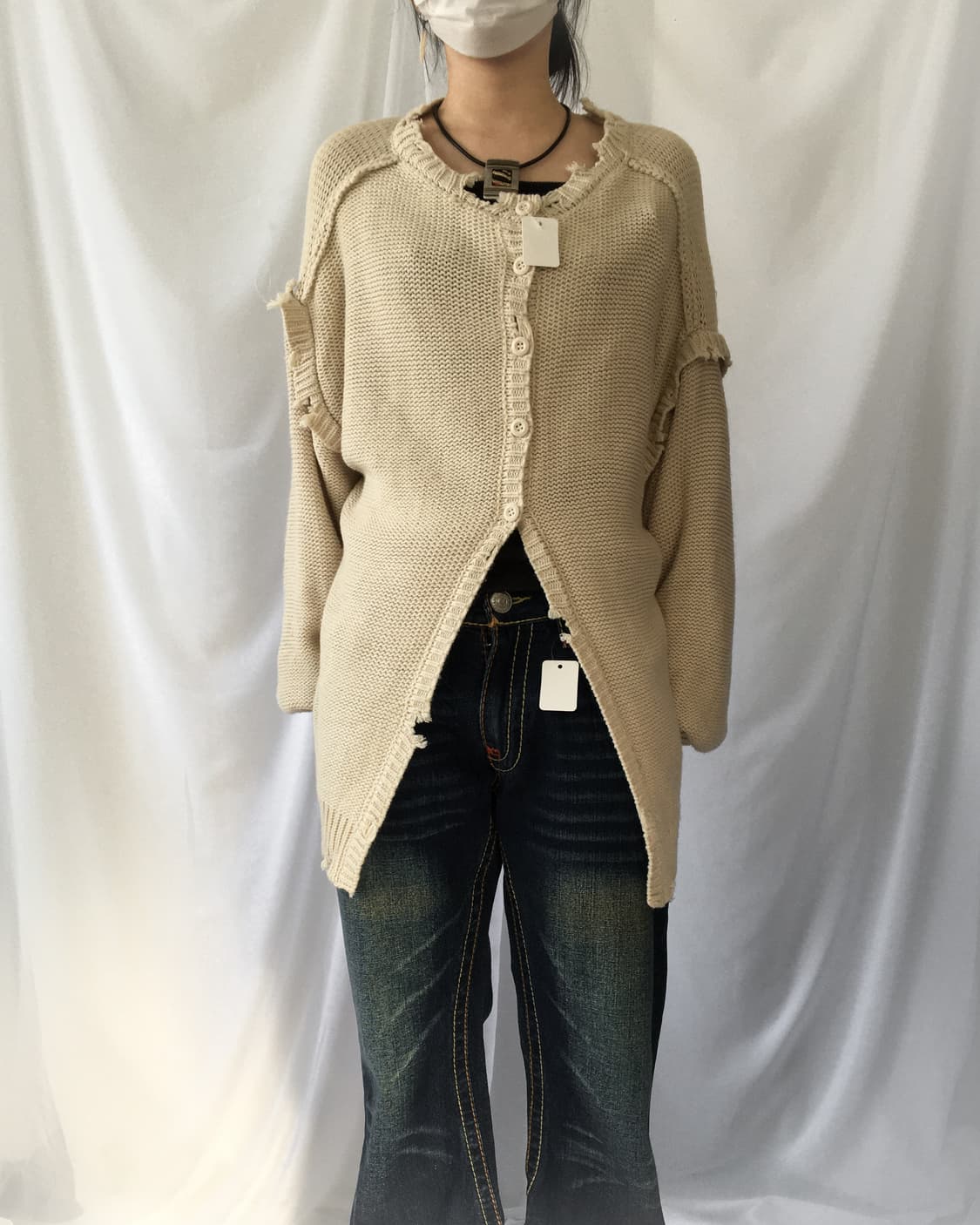 Grunge point knit cardigan 상품이미지7