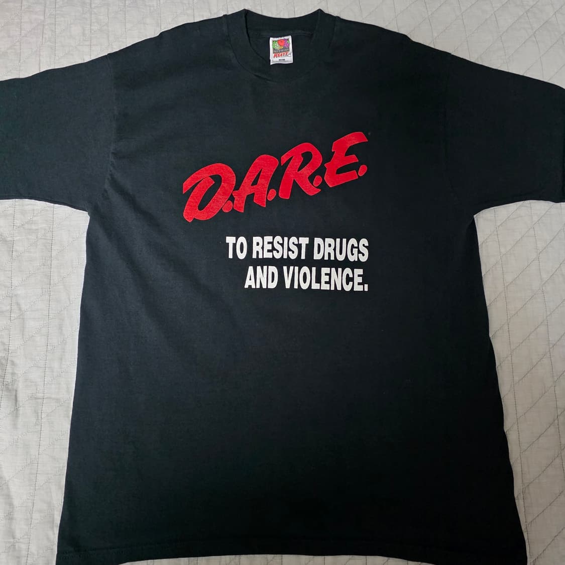 [XL] 00-90s 빈티지 DARE 티셔츠 블랙 ver. 후룻2백프린트 상품이미지1