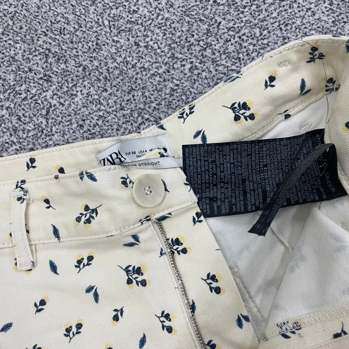 자라 마린 스트레이프 플라워 패턴 와이드팬츠 0105HS1 상품이미지2