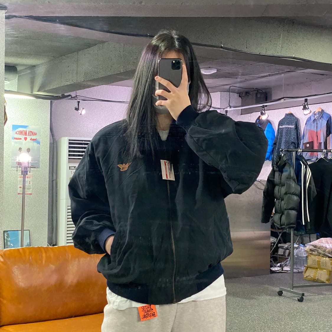 아르마니 빅로고 블랙 블루종 자켓 B3733 상품이미지1