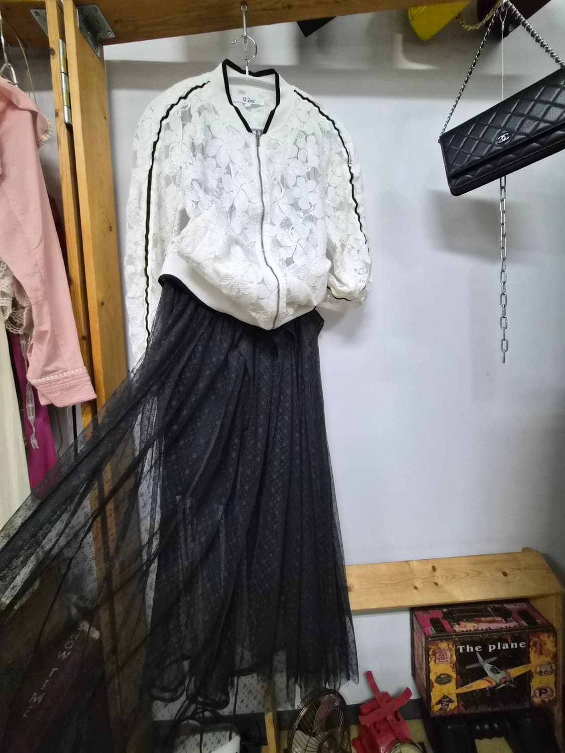 오즈세컨 레이스 집업 블루종.질스튜어트 레이스샤 스커트 상품이미지2