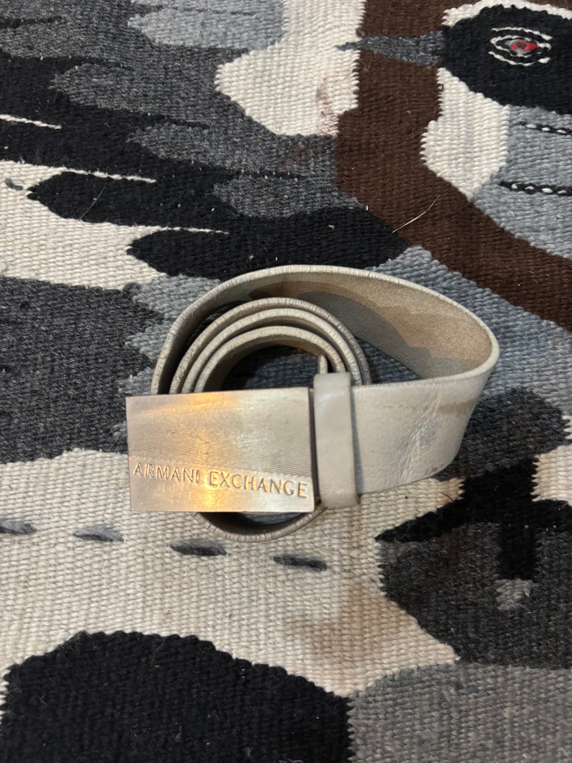 ARMANI EXCHANGE 화이트 레더 벨트 상품이미지4