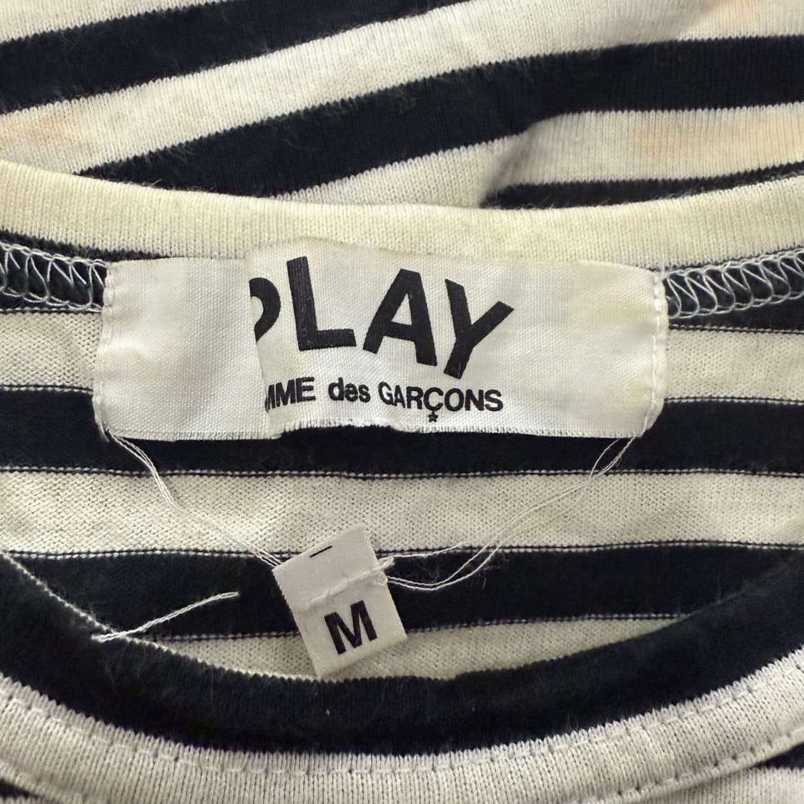 꼼데가르송 블랙 흰검 스트라이프 단가라 롱슬리브 긴팔 티셔츠 상품이미지5