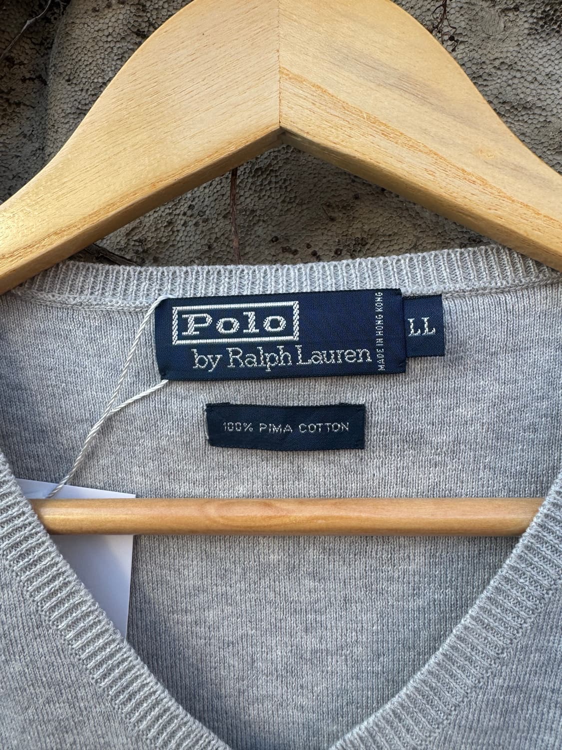 90s 폴로 랄프로렌 빈티지 피마코튼 니트 베스트 조끼 그레이 상품이미지5