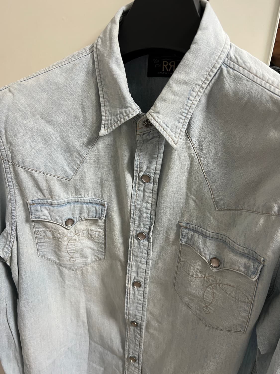 택포30) RRL 더블알엘 샴브레이 웨스턴 셔츠 M 상품이미지2