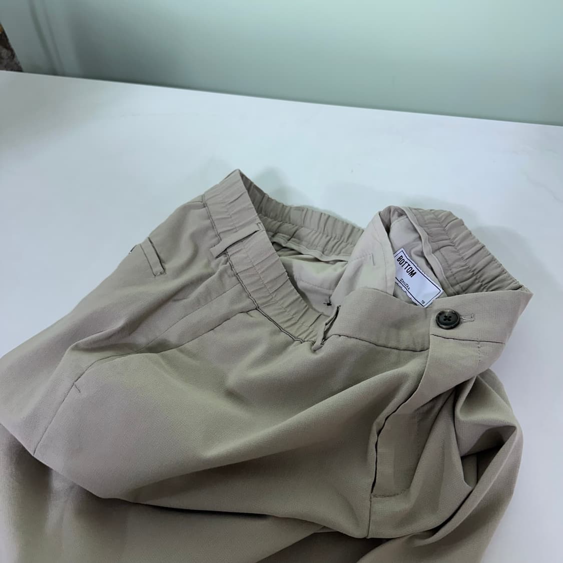 M 지오지아 베이지 루즈레귤러핏 밴딩 9부팬츠 상품이미지1