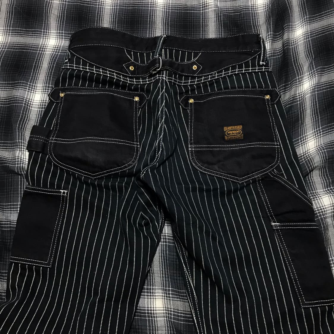 일본판 90s 초레어 vanson leather 와바시 스트라이프 팬츠 상품이미지5