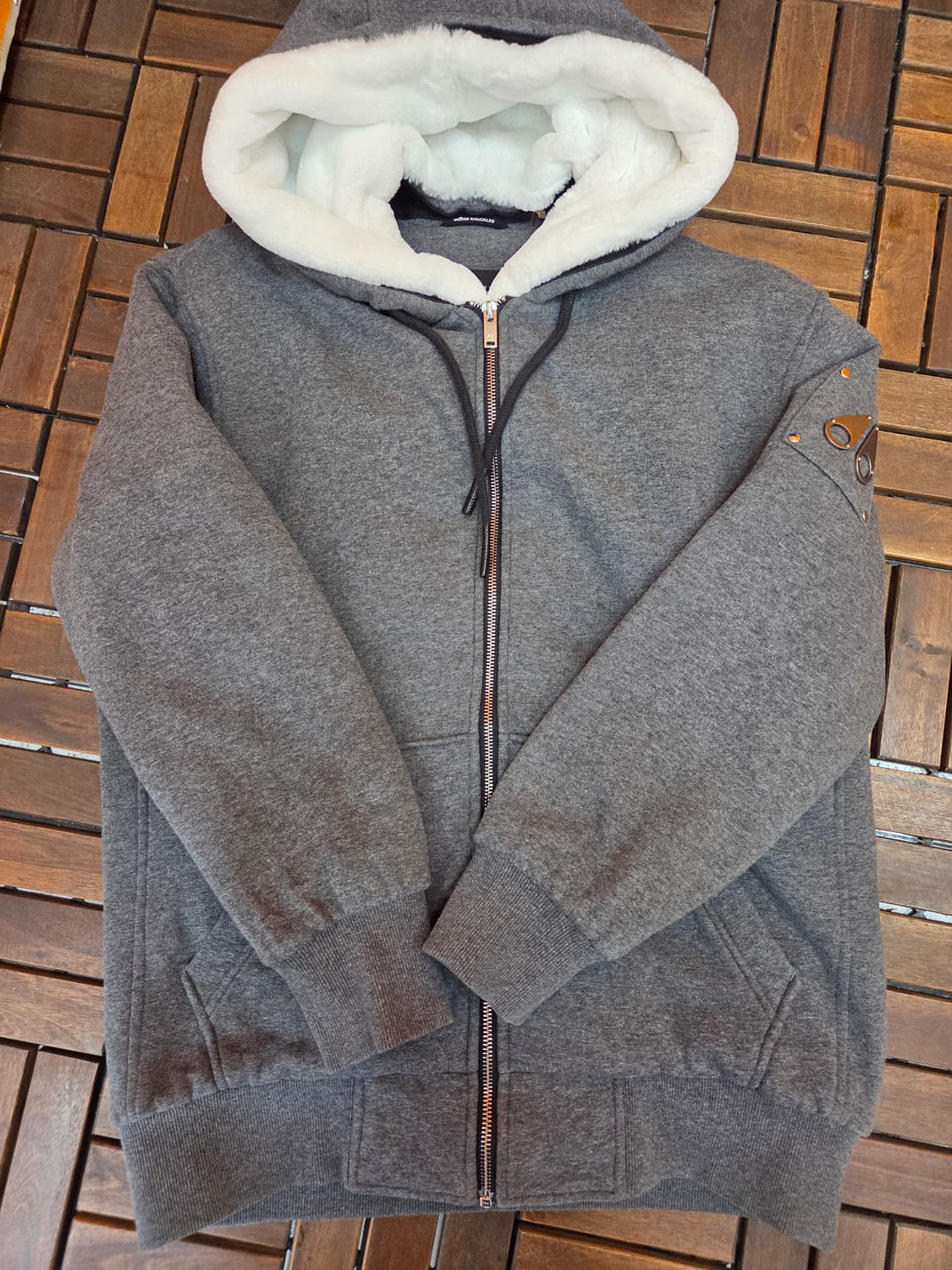 L 무스너클 버니 후드집업 그레이 퍼 안감 상품이미지1