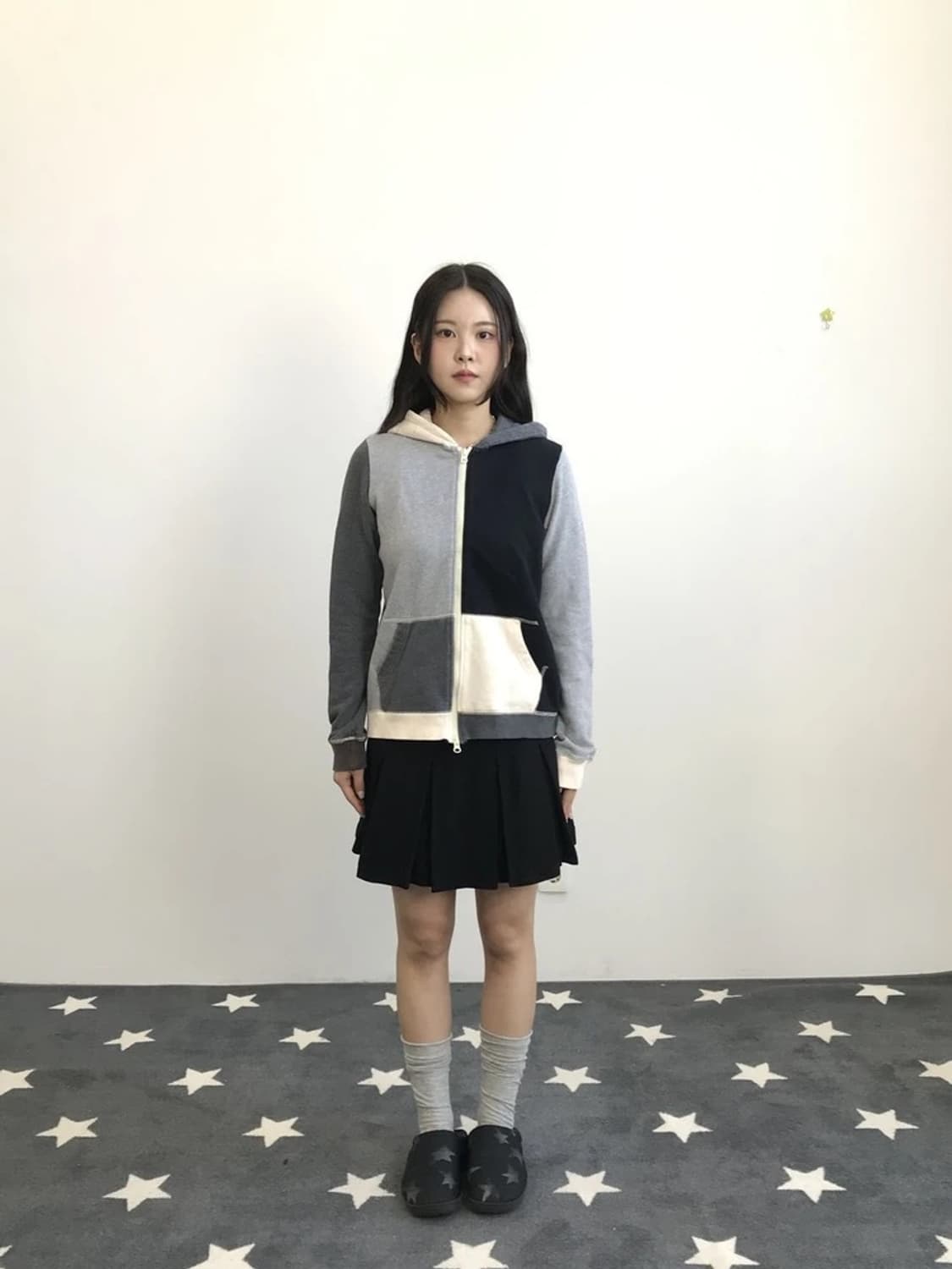 X-girl Patchwork Zip Hoodie 상품이미지1