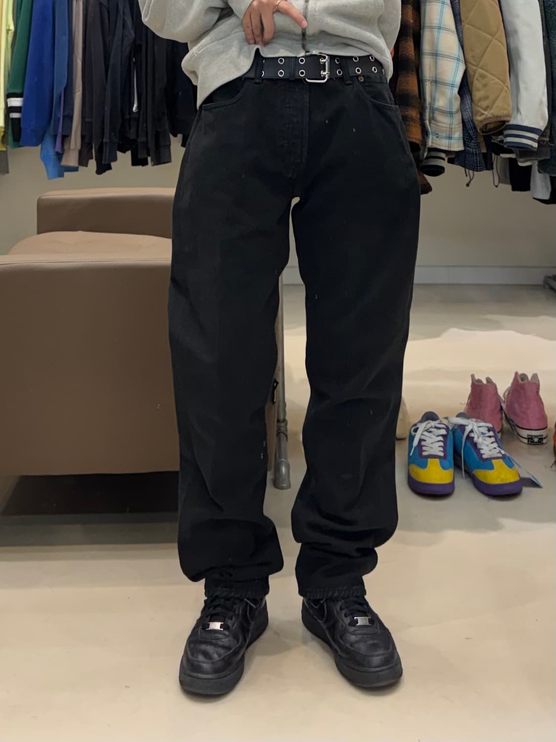 리바이스 501 블랙 데님 팬츠 상품이미지5