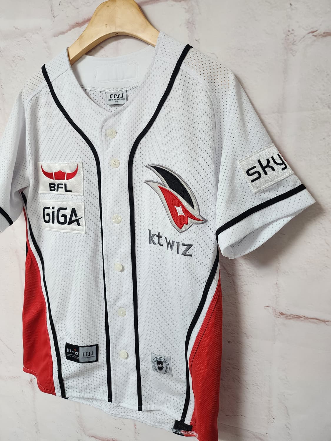 KT Wiz 흰색 야구 유니폼 상품이미지2