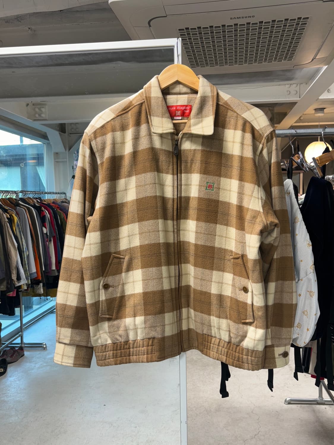 빈티지 체크 울 봄버자켓 상품이미지4