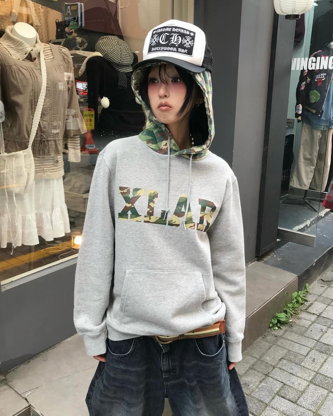 X-Large Camouflage Detail Hoodie 상품이미지1