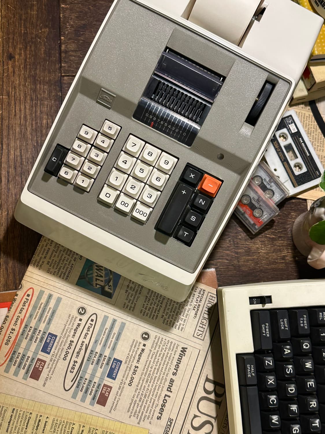 도시바 빈티지 tostec 전기기계식 계산기 상품이미지8