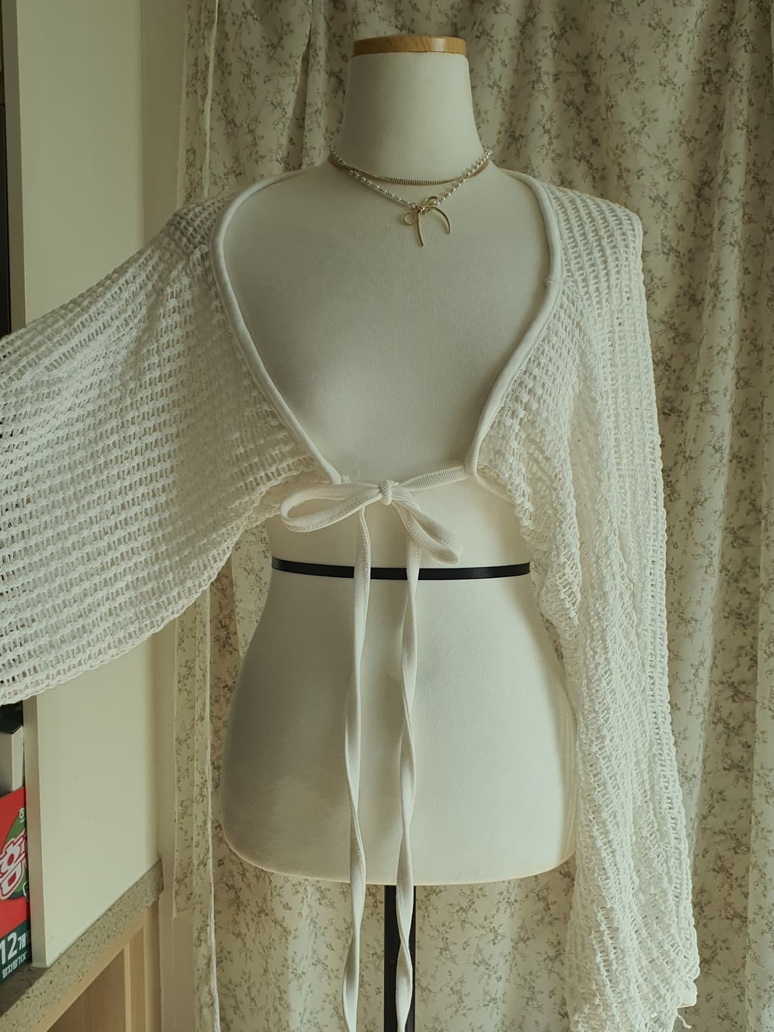 [빈티지] 화이트 매듭 숏 가디건 볼레로 상품이미지2