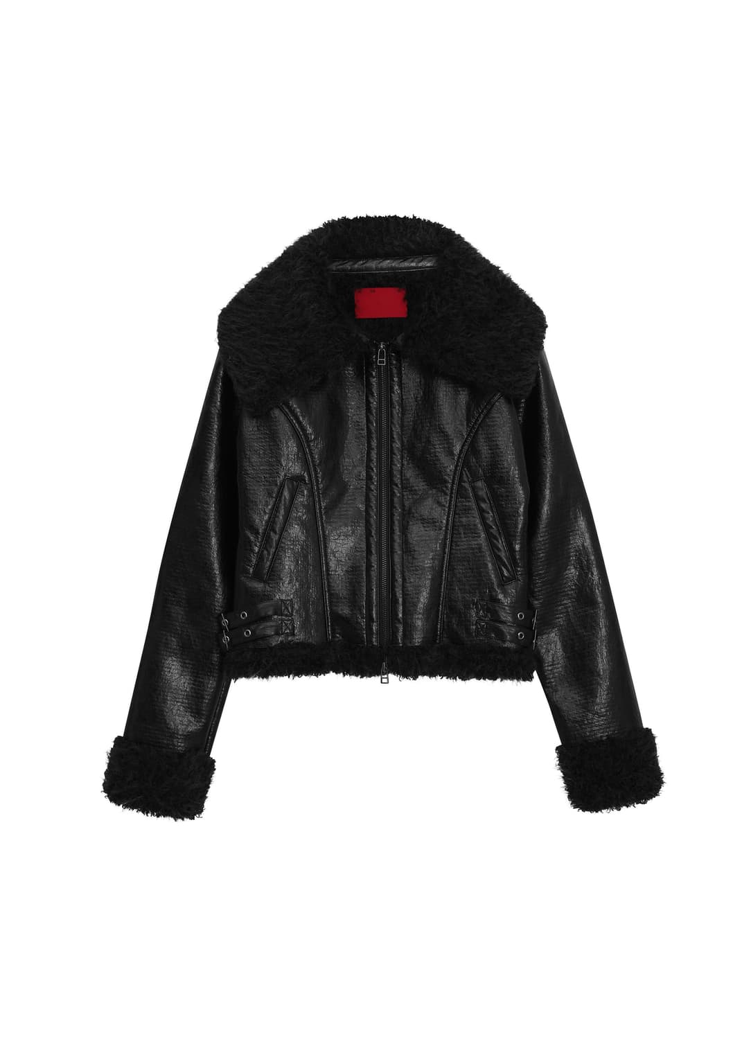 BOHEMSEO OVER COLLAR SHEARING JACKET, BK 상품이미지2