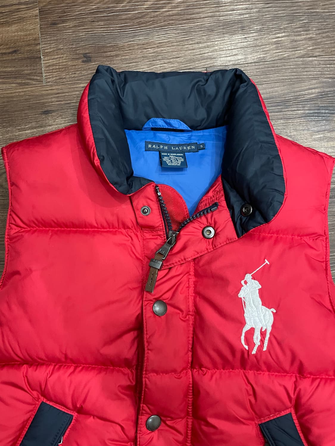 폴로 랄프로렌 빅포니 다운 푸퍼 베스트 패딩조끼 레드 상품이미지1