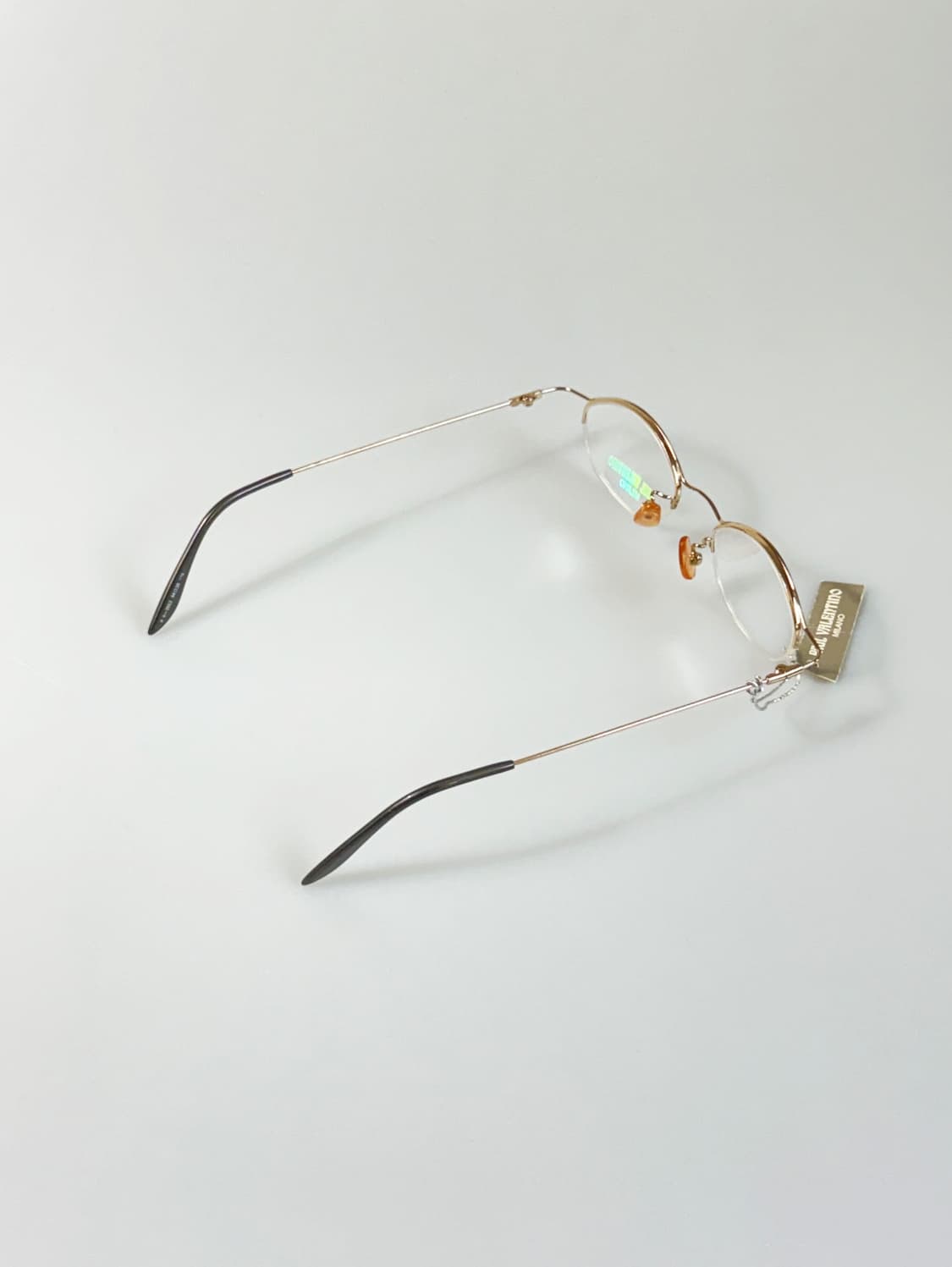 90s Paul Valentino 골드 오벌 반무테 빈티지 안경 상품이미지4