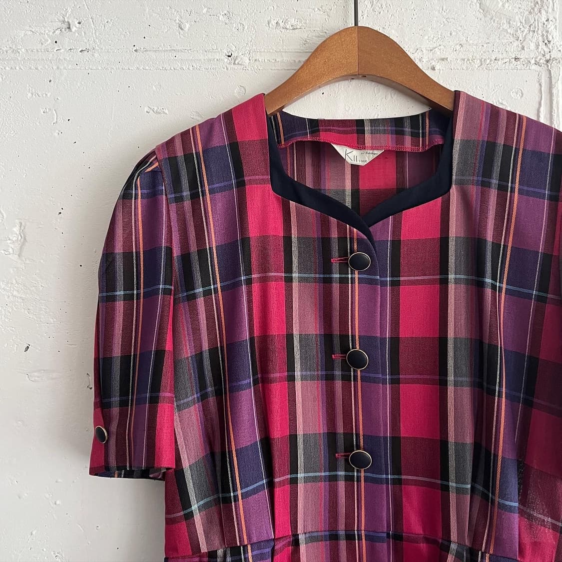 핑크 체크 원피스 상품이미지2