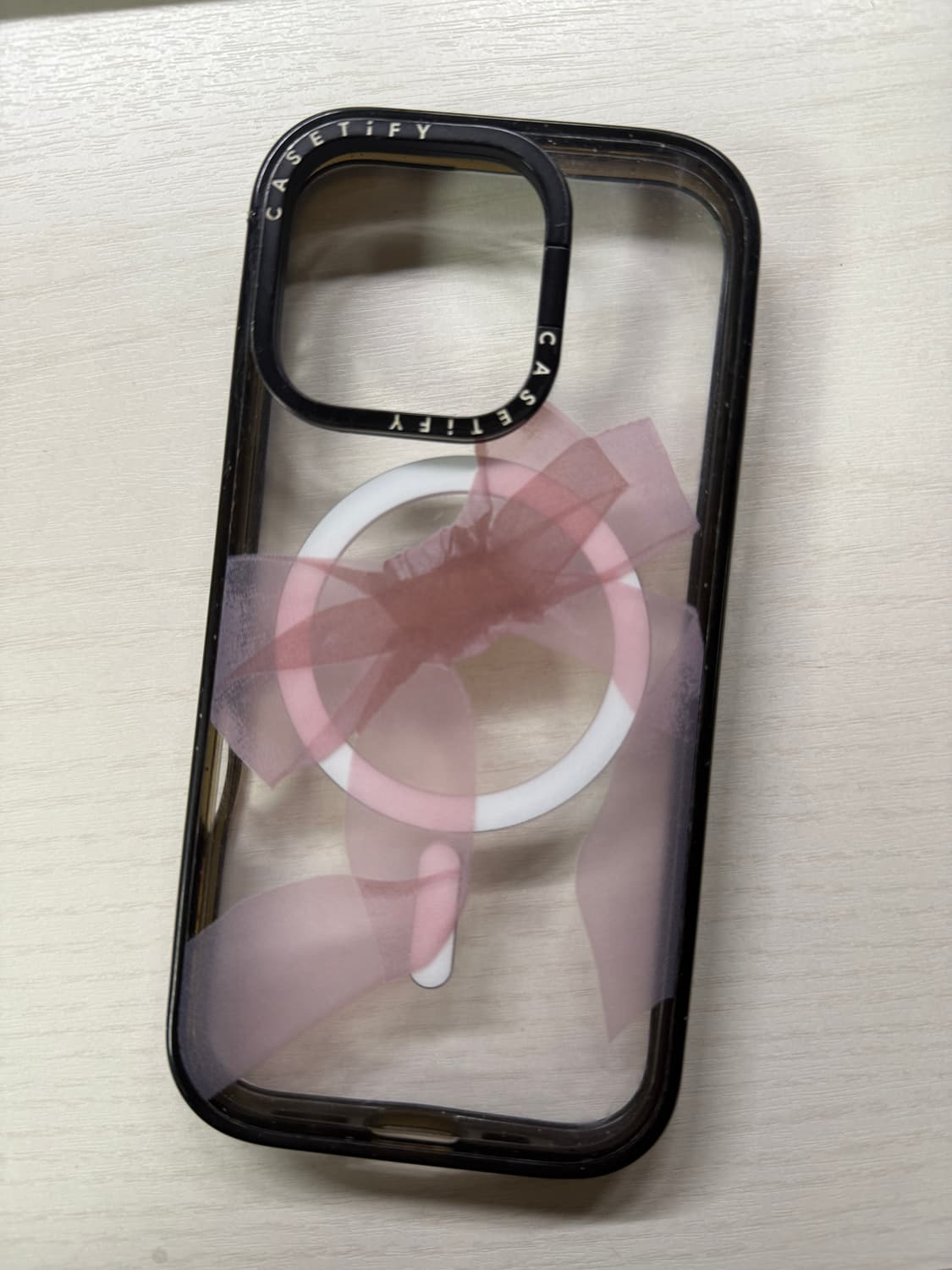 케이스티파이 리본 케이스 Pink Organza Ribbon 16프로 상품이미지1