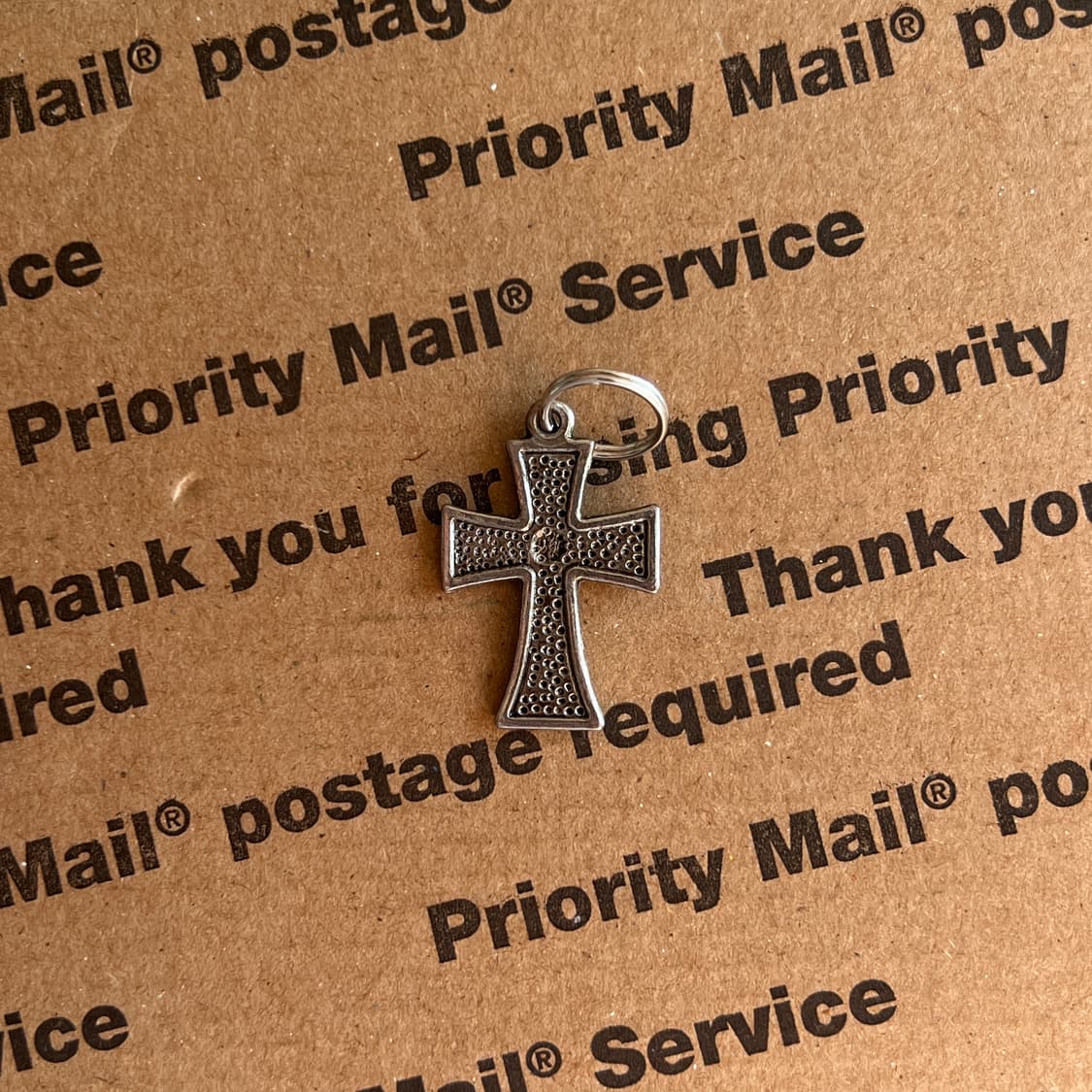 90s vtg Color Gem Cross Keyring 상품이미지2