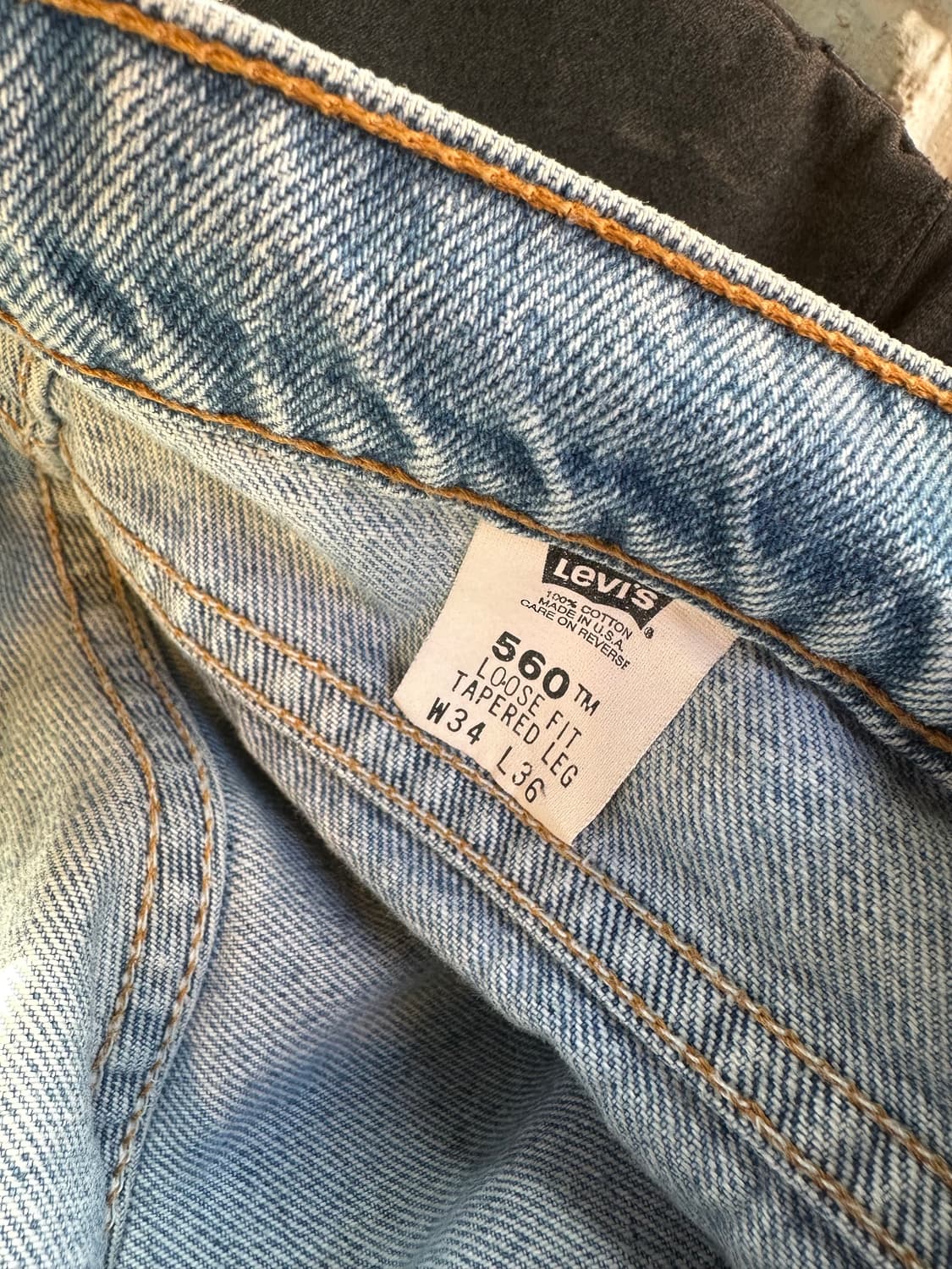 90s 리바이스560 데님 팬츠 34x36 made in usa 상품이미지7