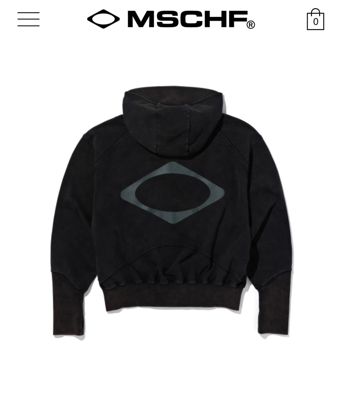 (M) 미스치프 빅포켓 후디 워시드블랙 상품이미지4