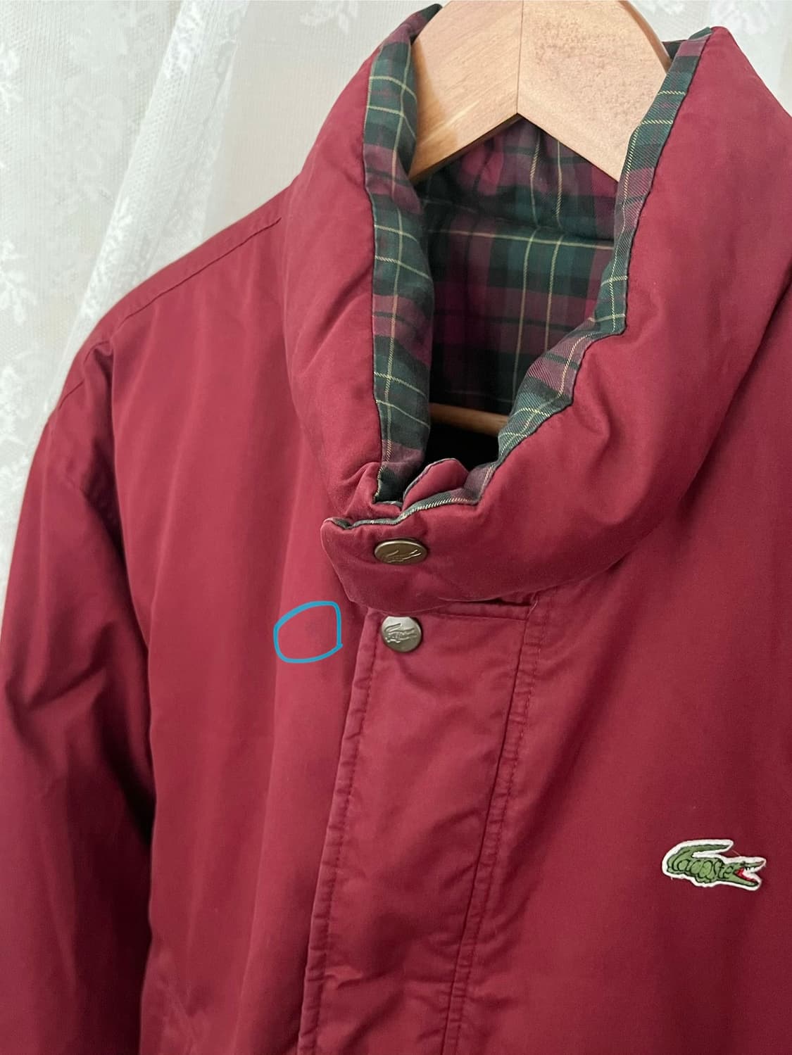 100) 90s 빈티지 라코스테 리버시블 패딩 점퍼 상품이미지3