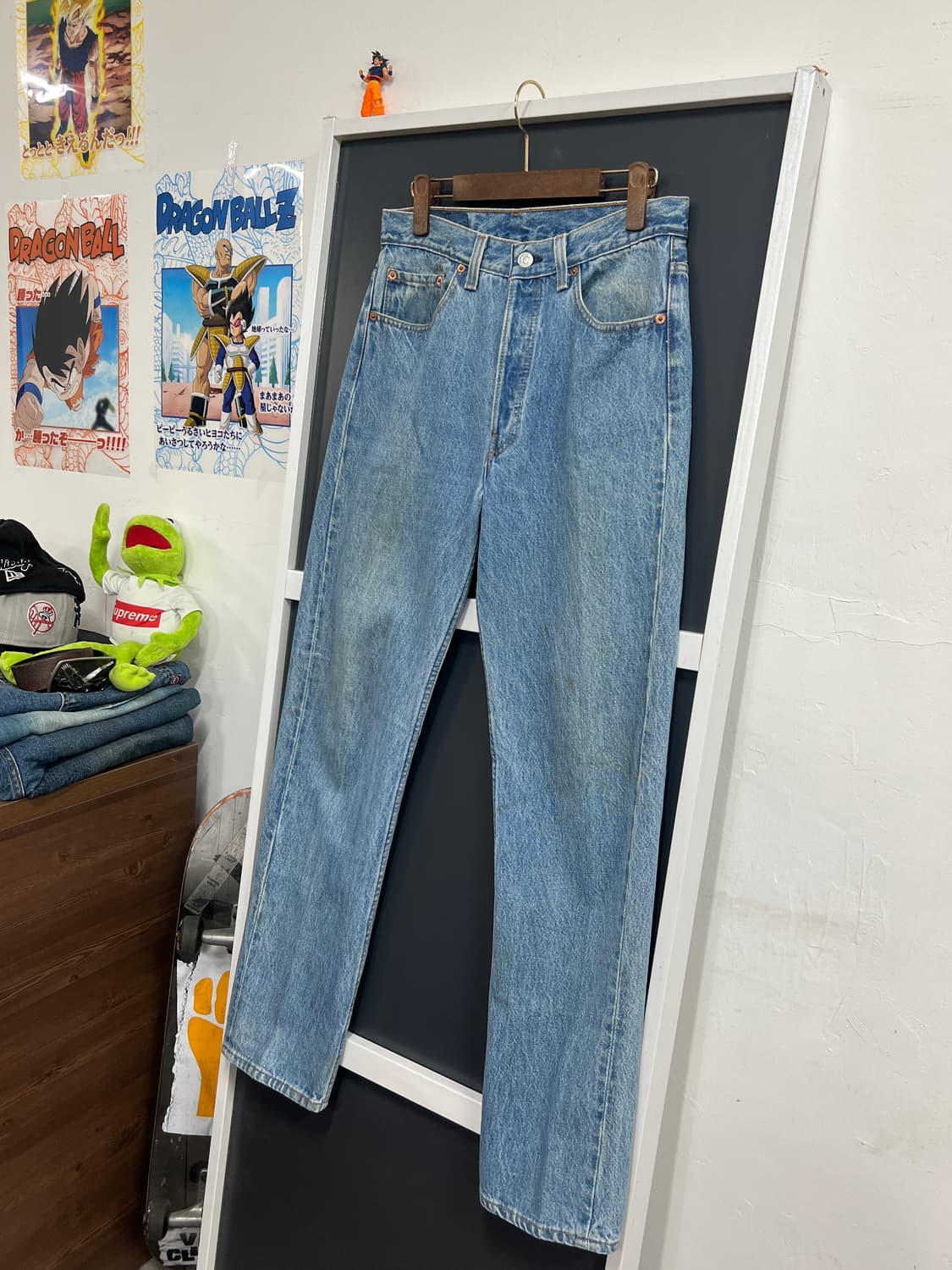 90s USA Levis 리바이스 501 스트레이트 연청 데님 팬츠 상품이미지9