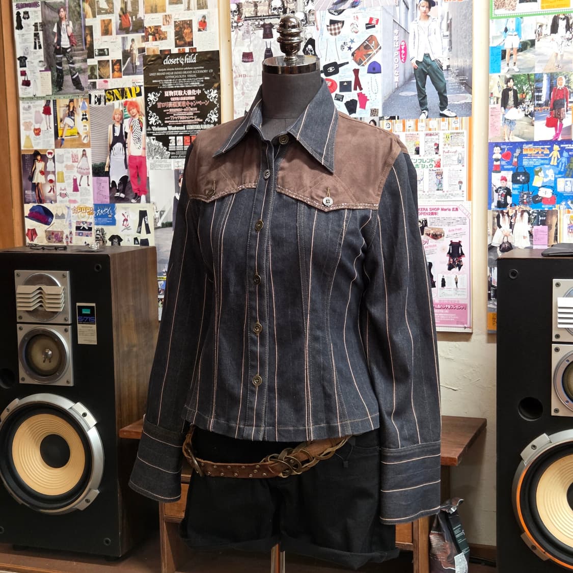 JPN 스트라이프 슬림핏 웨스턴 셔츠 상품이미지1