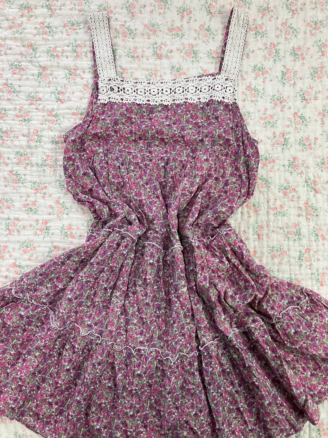 아이보리 가디건+꽃무늬 레이스 원피스 set 상품이미지3