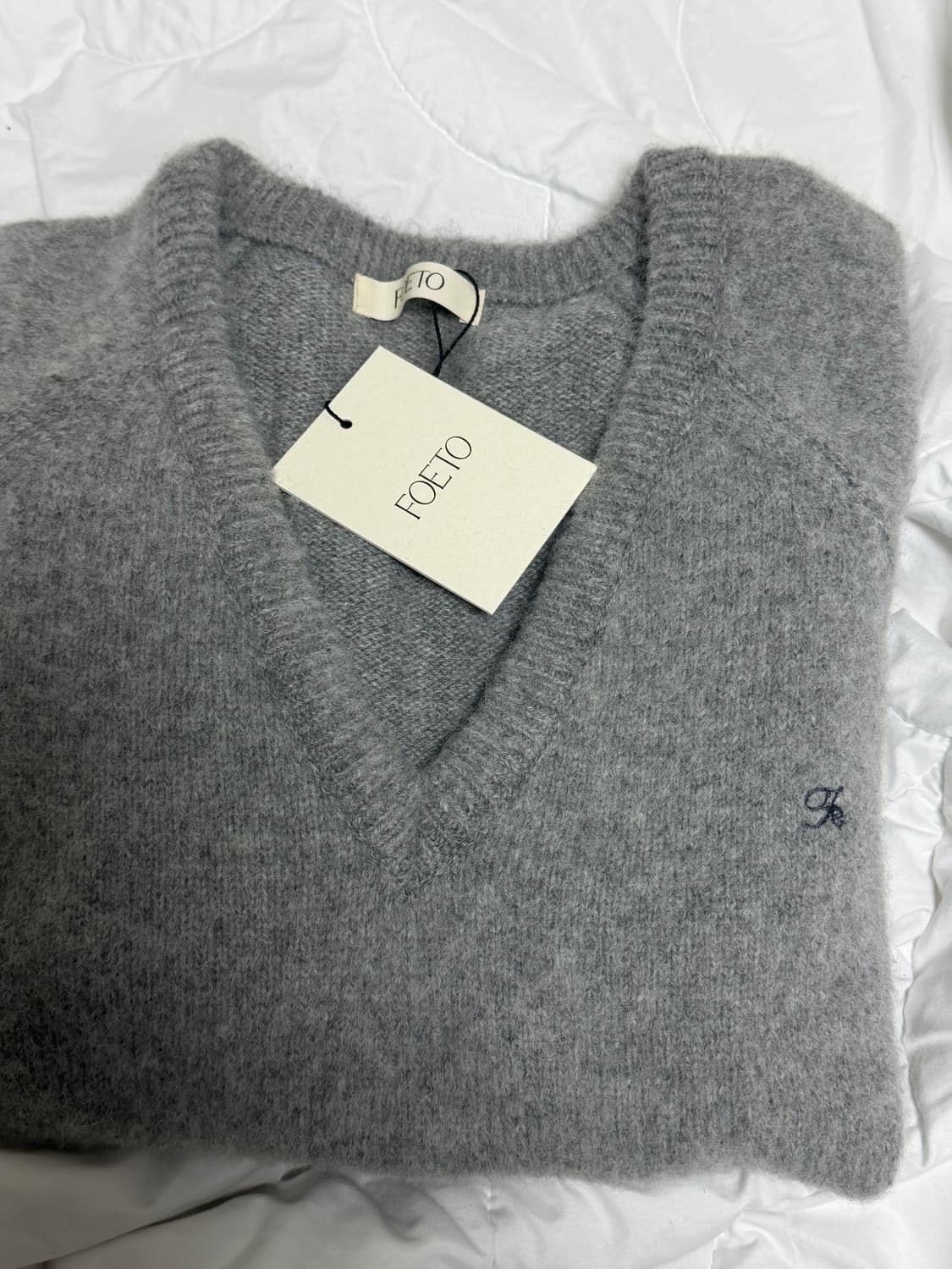 (미시착새상품/택o) foeto 포에토 블러 브러쉬 니트 그레이 상품이미지2