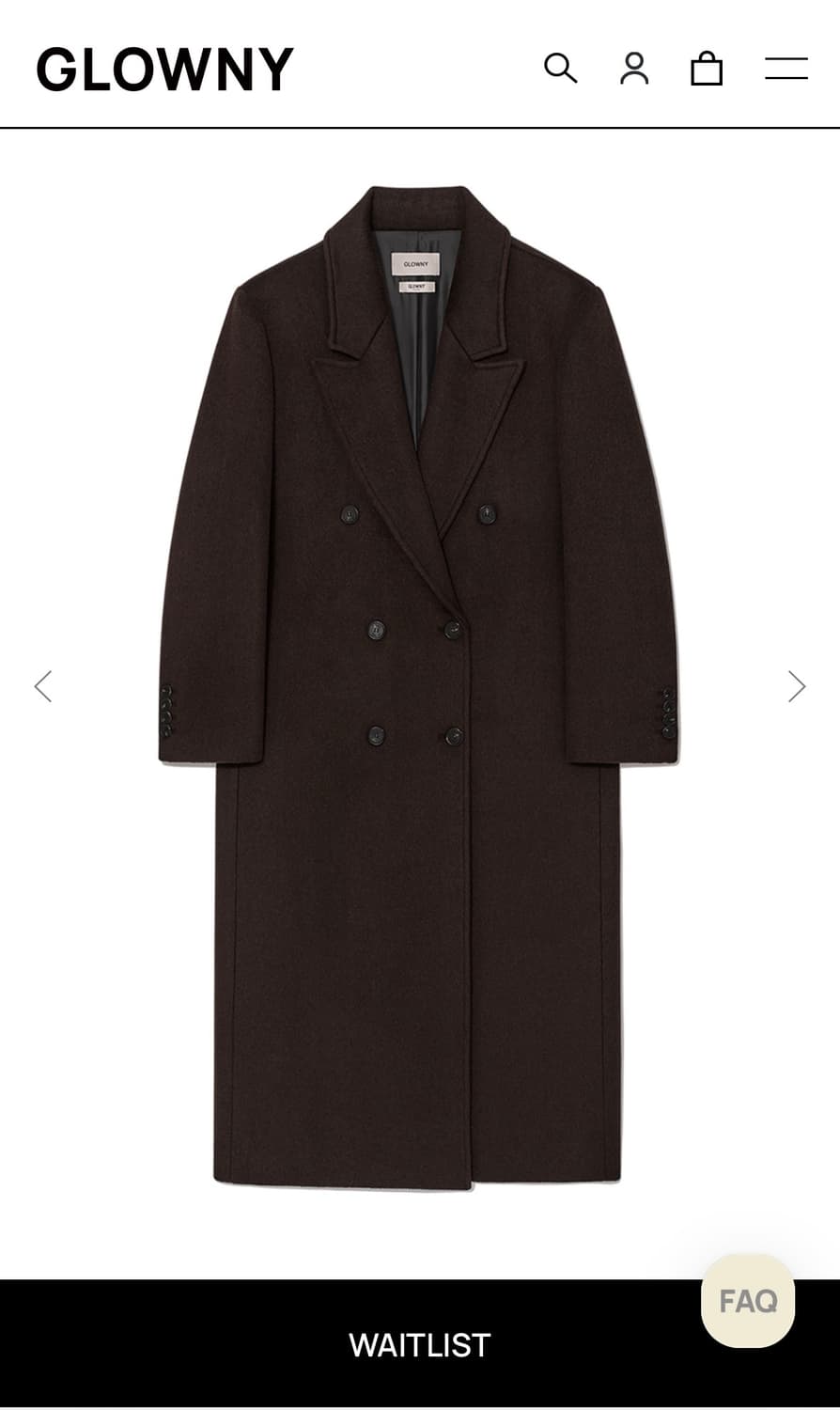 글로니 G wool 코트 브라운 (glowny coat) 상품이미지1