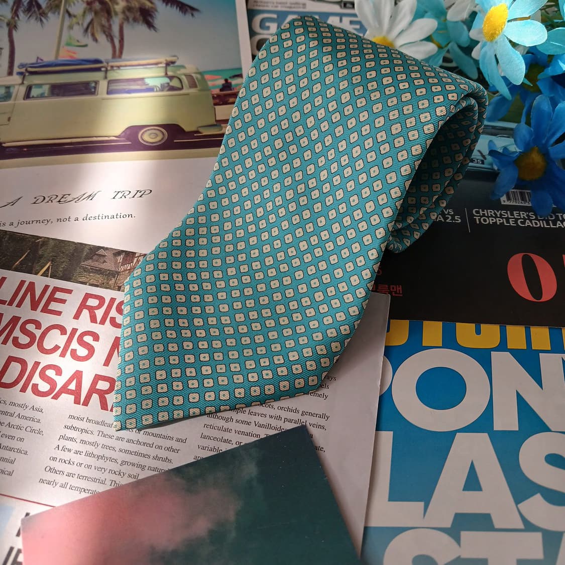 던힐 실크 민트 마이크로 패턴 넥타이 9.2cm A+등급 A19219
 상품이미지2