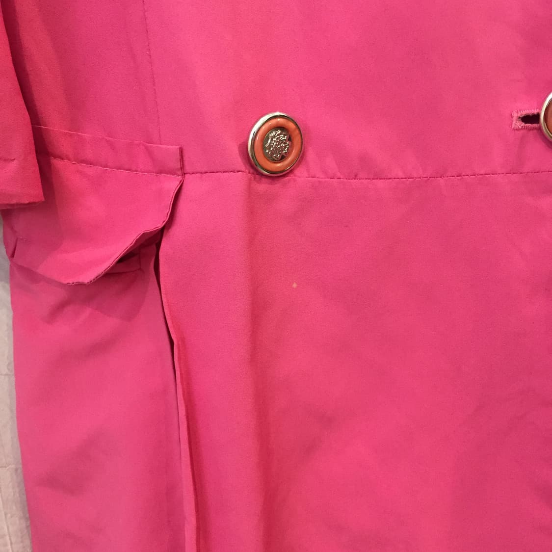 Vintage 히메갸루 로걀 핑크 트렌치 원피스 자켓 상품이미지5