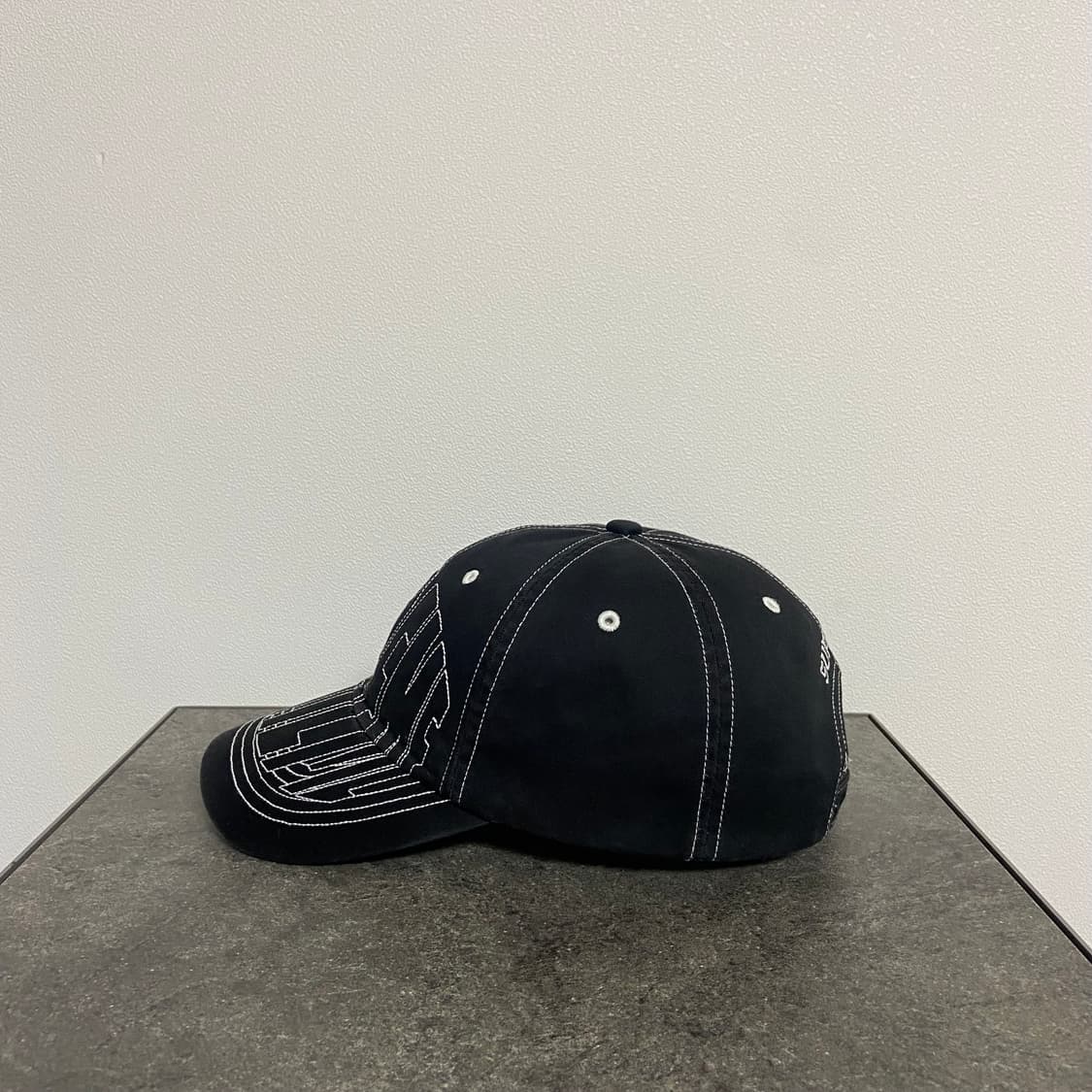 (OS) 슈프림 6패널 볼캡 모자 23SS 바이저 스티치 블랙 상품이미지3