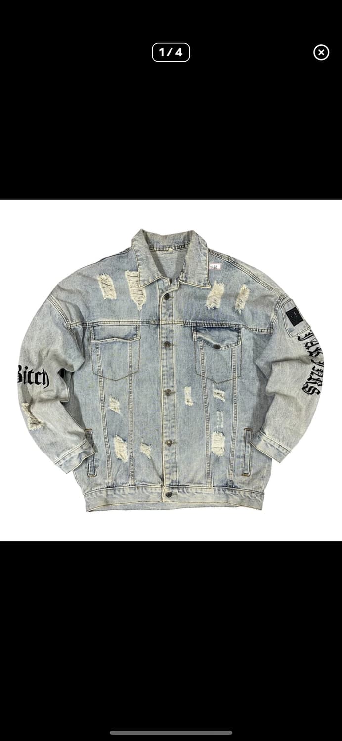 (바배) 레터링 데님 청자켓 상품이미지1