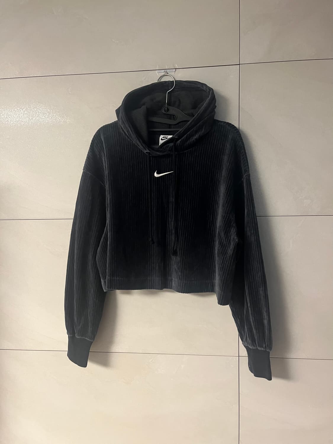 나이키 스우시 벨벳 벨루어 코듀로이 크롭 후드티 [M] 상품이미지3