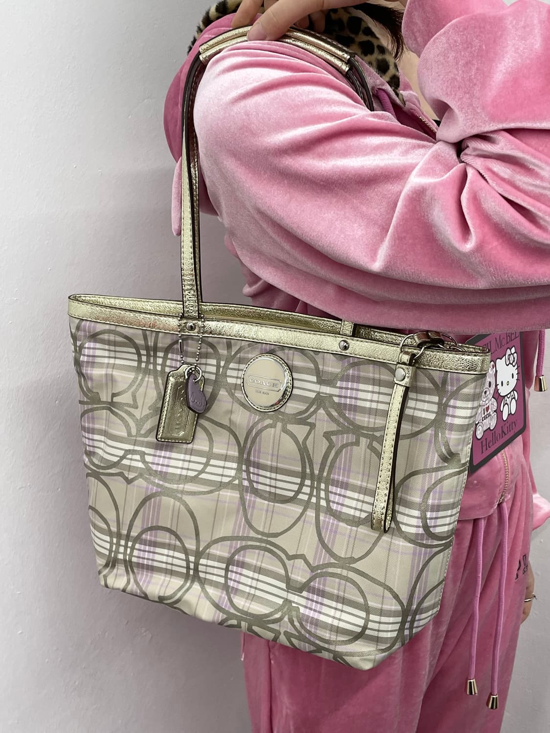 코치 라벤더 히메갸루 로고 패턴 숄더백 상품이미지2