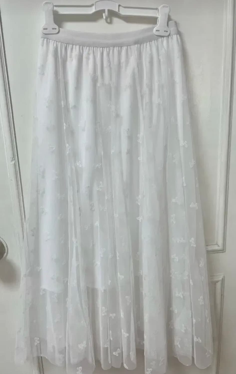 리본 레이스 롱스커트 상품이미지1