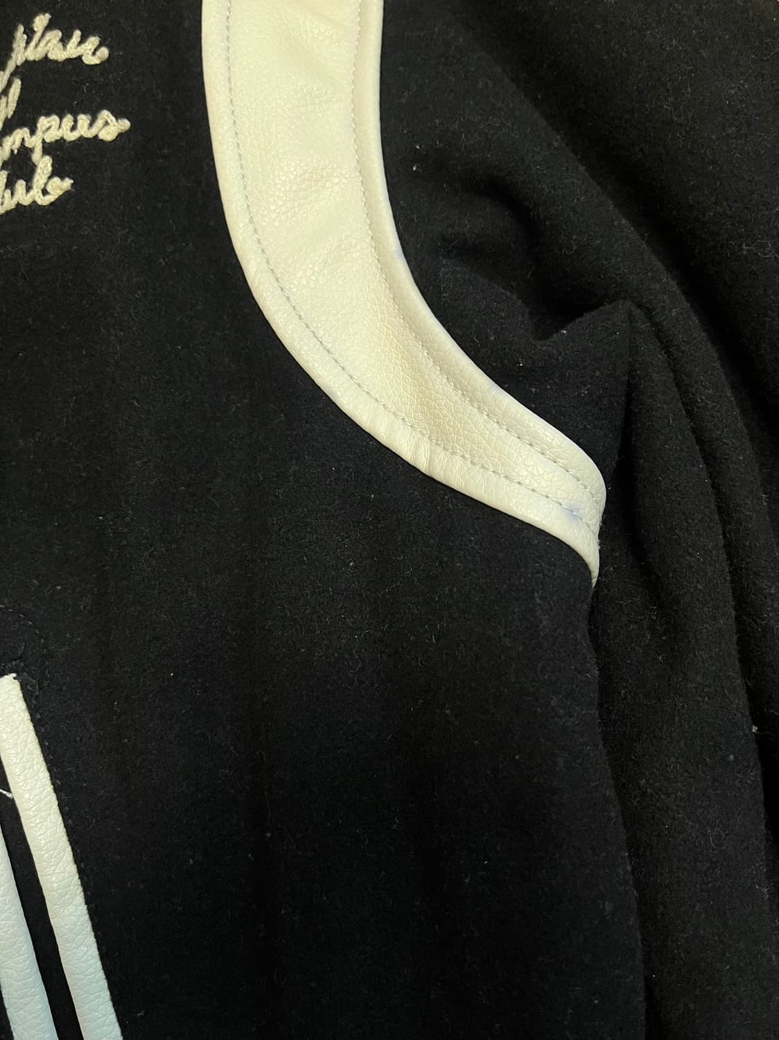 후아유 바시티 자켓 블랙 XL 상품이미지3