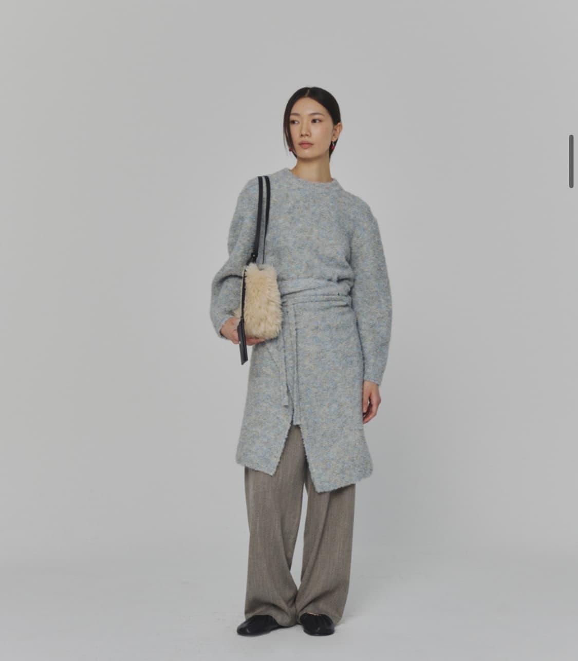 아모멘토 MIX BOUCLE WRAP SKIRT_IVORY 상품이미지5