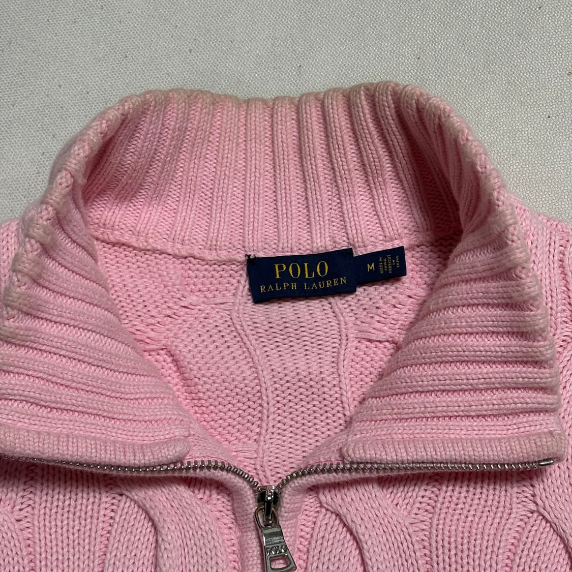 M 폴로랄프로렌 핑크 케이블 니트 집업 상품이미지7