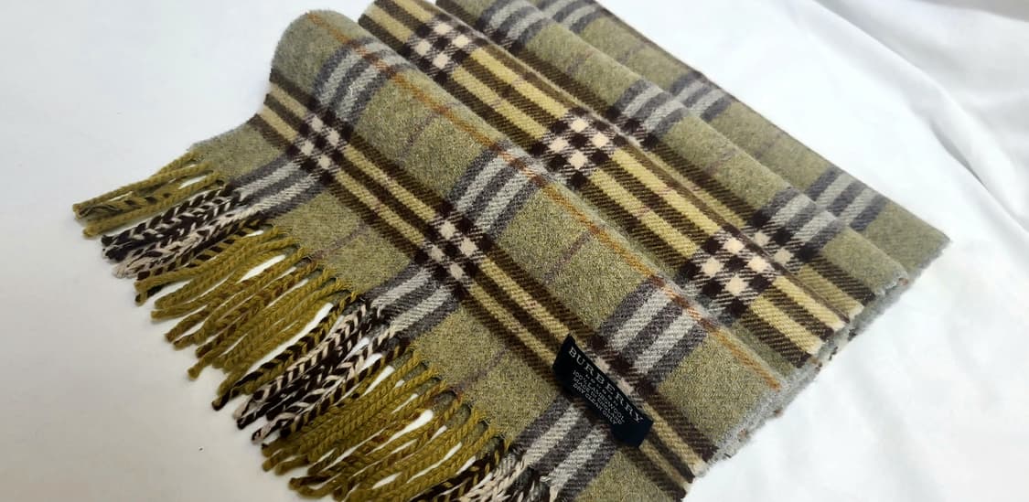 버버리 BURBERRY 노바체크 울 머플러 올리브 상품이미지4
