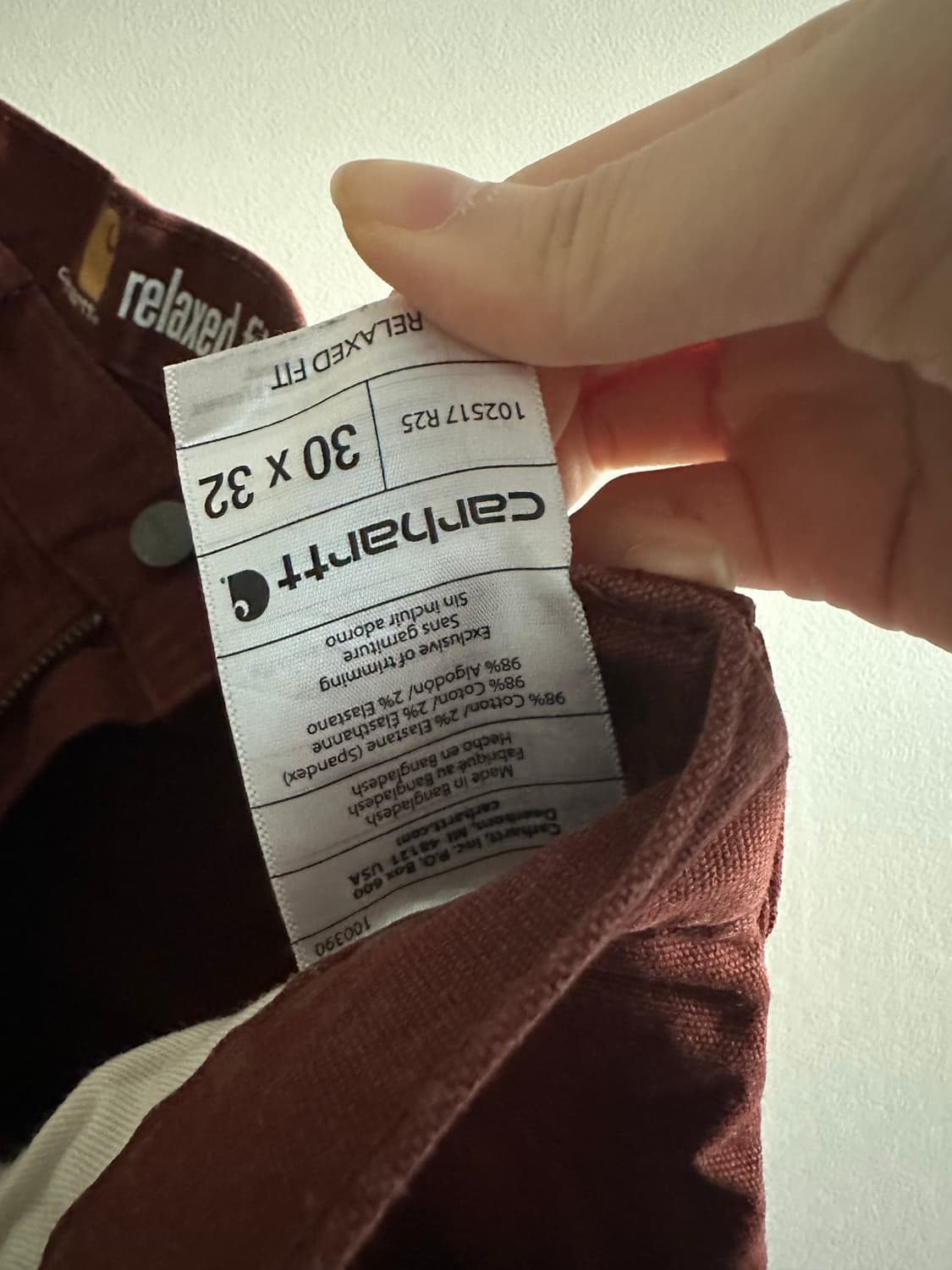 칼하트 릴렉스핏 팬츠 상품이미지3