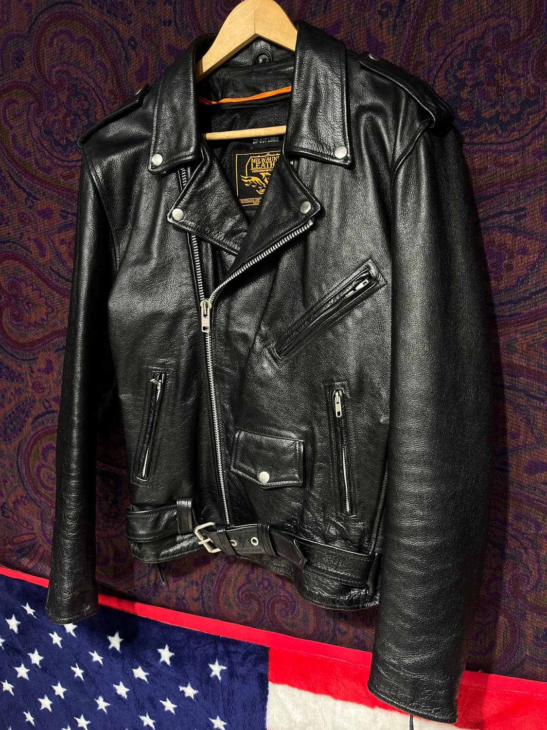 밀워키 레더 블랙 가죽 라이더 자켓 상품이미지2