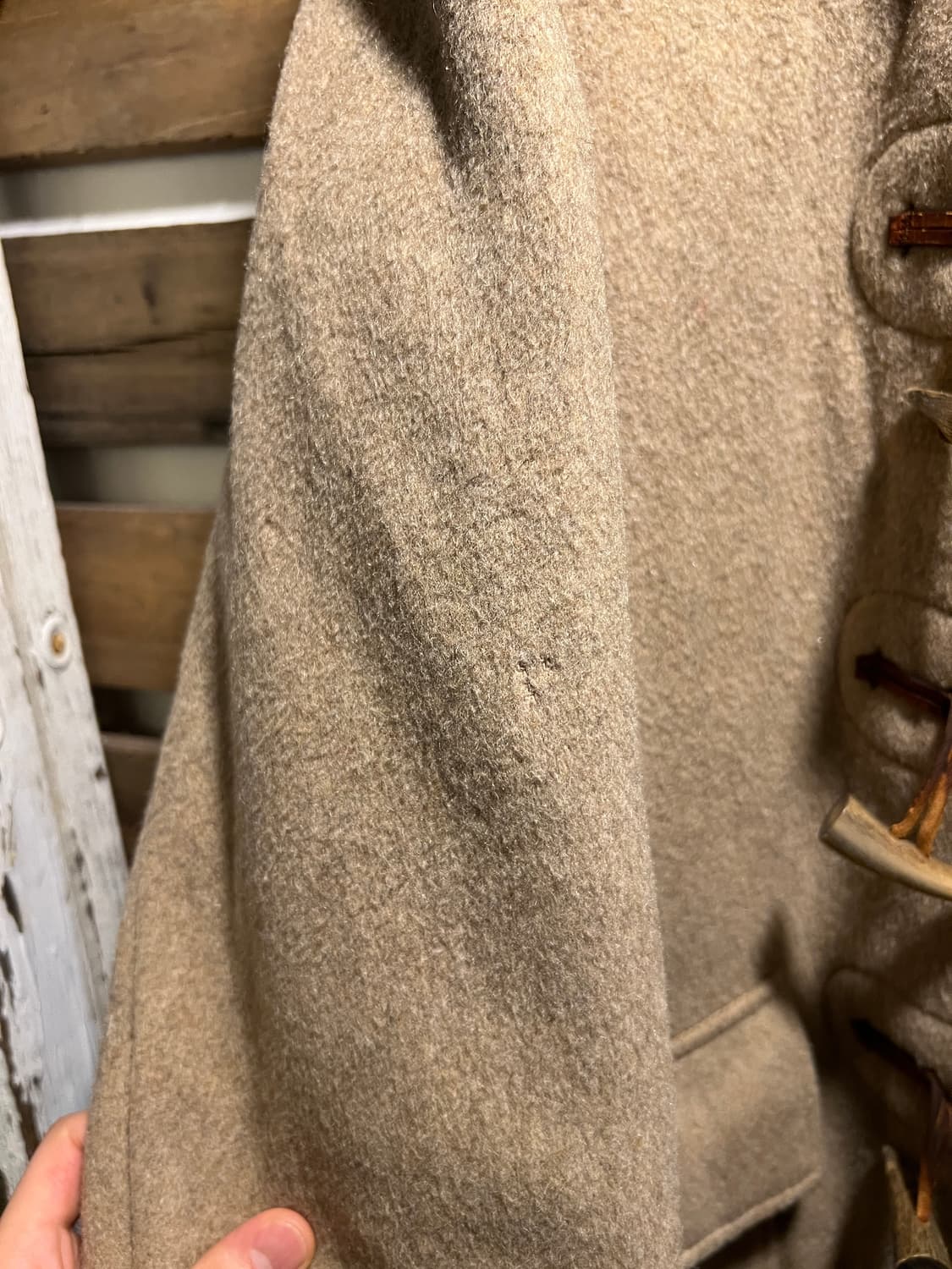 [S]90's Gloverall 글로버올 우먼스 베이지 울 더플 코트 상품이미지8