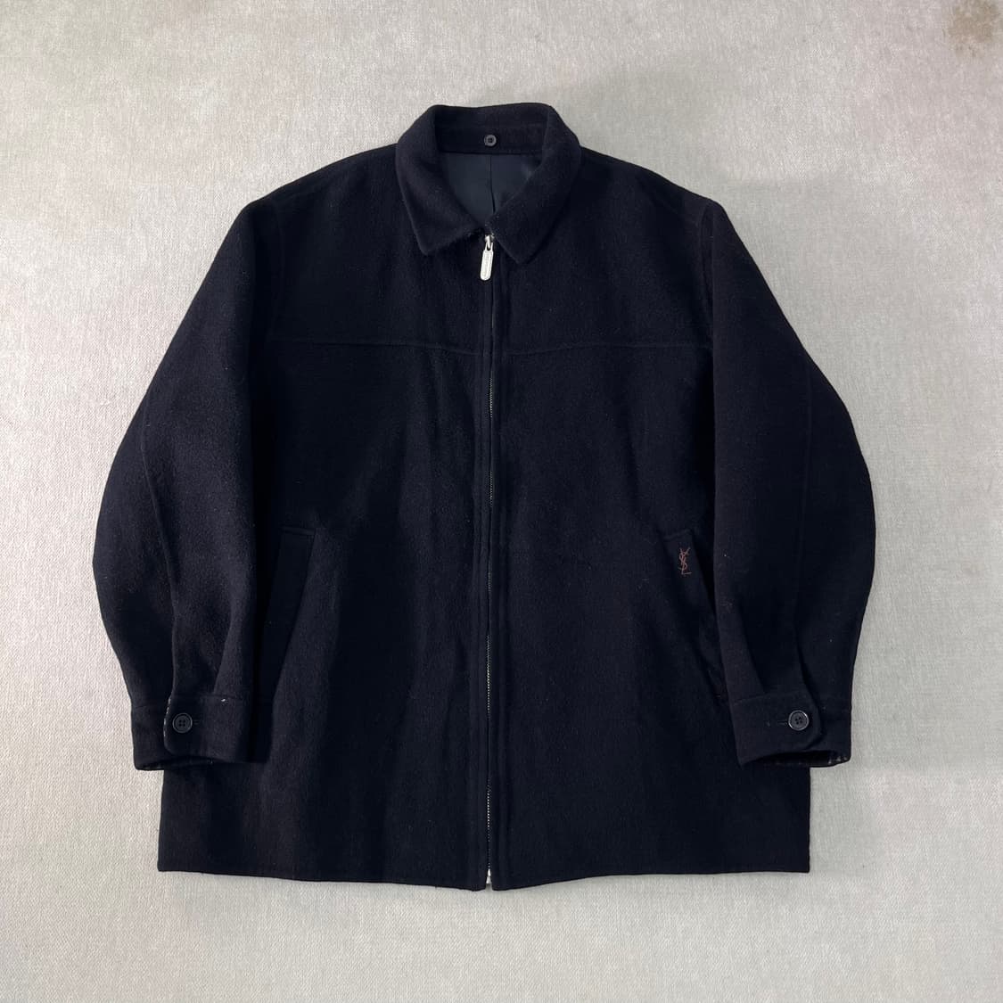 100 입생로랑 90s 울 블루종 자켓 상품이미지1