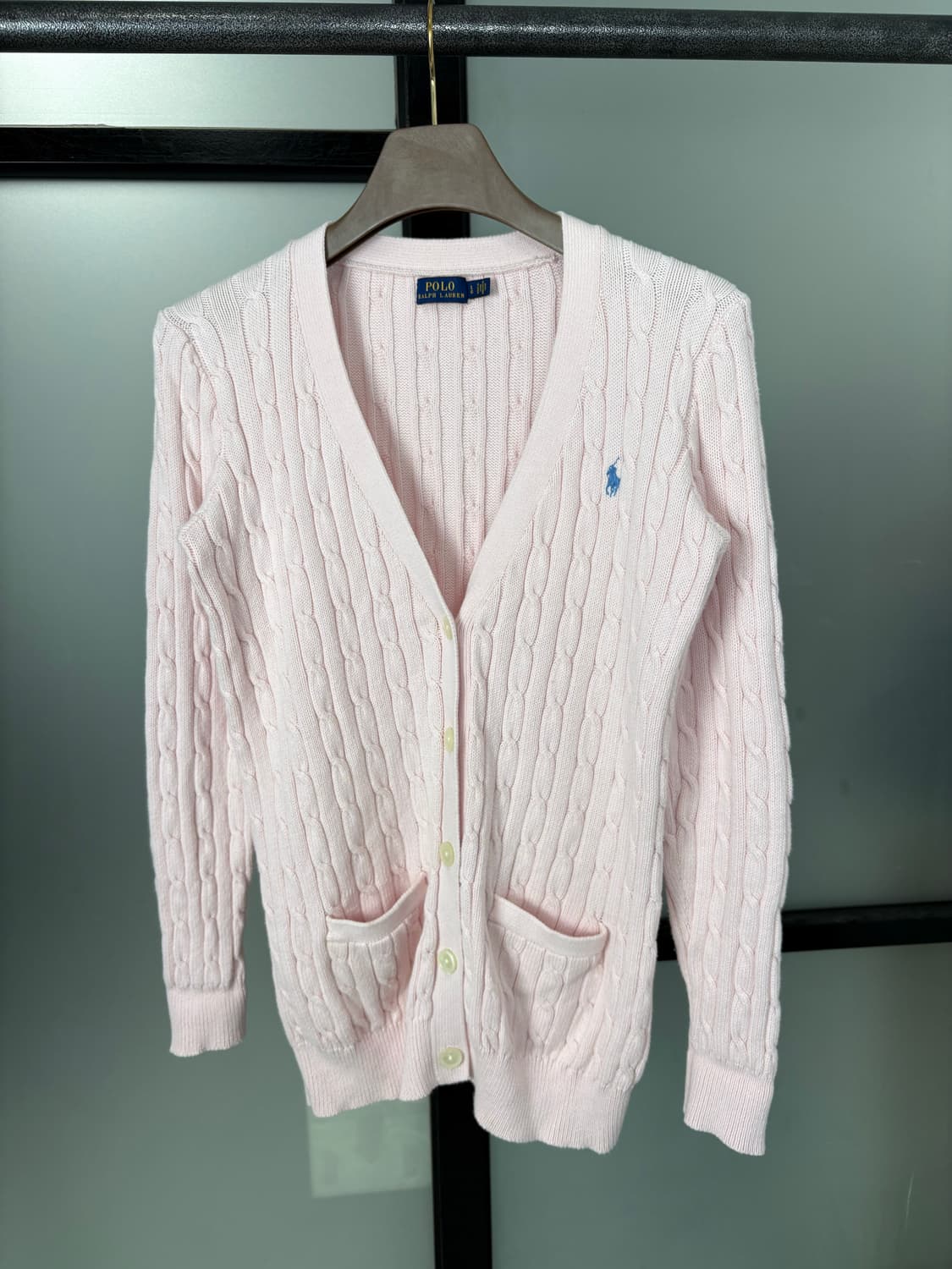  [XL]POLO 핑크 꽈배기 여성 가디건  상품이미지1